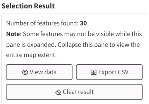 Selection box showing number of data sets in circles area
